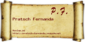 Pratsch Fernanda névjegykártya